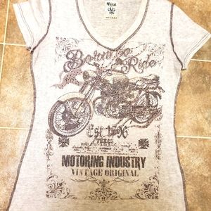 Vocal Motorcycle Born to Ride rhinestone top